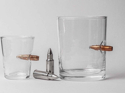 Hausbar Geschenkset Totenkopf mit Shot Eiswürfelsteine Munition Eiswürfelsteine Patrone Geschenk Cocktail- & BarzubehörsetsHolzallerliebst.shop