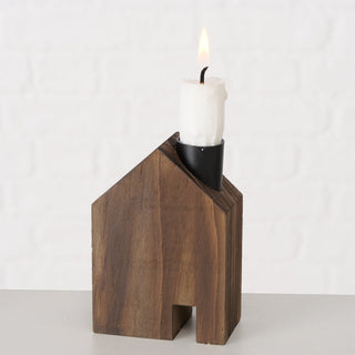 Kerzenleuchter kleines Holzhaus 4er Set aus Holz bald deko holz haus KerzenständerHolzallerliebst.shop