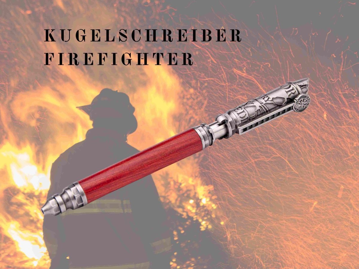 Kugelschreiber "Firefighter" in Red Heart edle kugelschreiber für frauen edle kugelschreiber für männer edle kugelschreiber herren Schreibstifte, Kugelschreiber & FüllerHolzallerliebst.shop