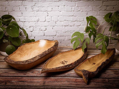 handgefertigte Holzschale aus Mangoholz Baumkante Deko dekoidee SchalenHolzallerliebst.shop