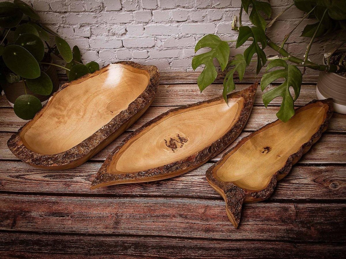 handgefertigte Holzschale aus Mangoholz Baumkante Deko dekoidee SchalenHolzallerliebst.shop