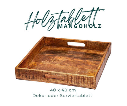 Deko & Serviertablett aus Mangoholz aus Holz bar cafe TablettsHolzallerliebst.shop