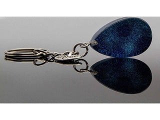 Schlüsselanhänger in Blau - Epoxy und Alkoholtinte Alkohol_Tinte anhänger Blau SchlüsselanhängerHolzallerliebst.shop