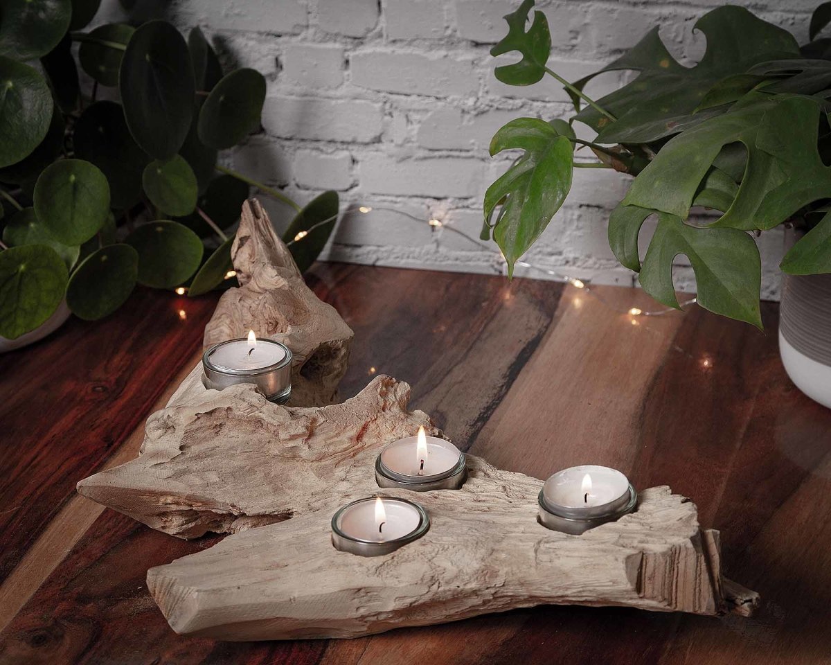 Teelichthalter Wurzel aus Teakholz | groß Deko dekoidee geschenke aus holz KerzenständerHolzallerliebst.shop