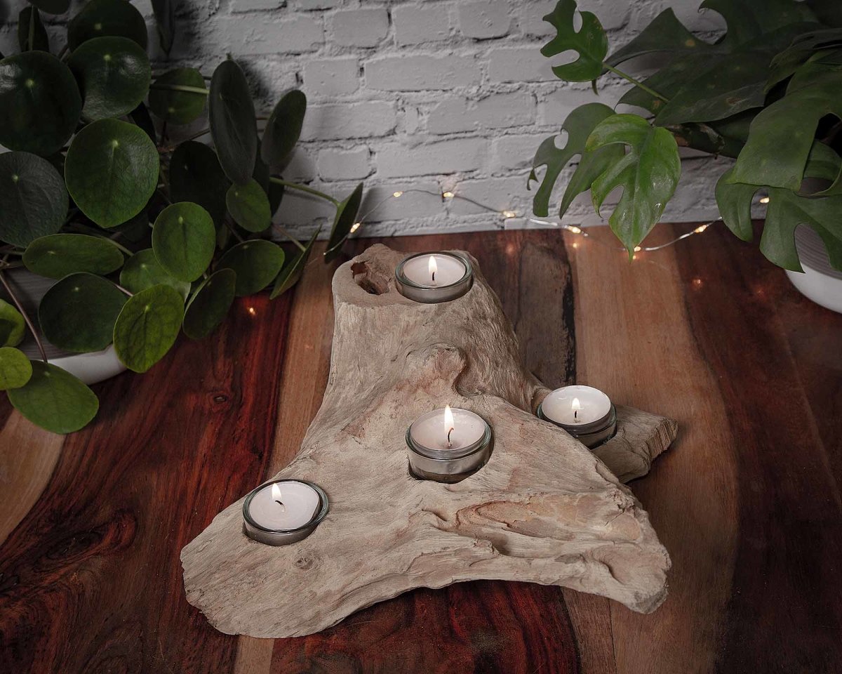 Teelichthalter Wurzel aus Teakholz | groß Deko dekoidee geschenke aus holz KerzenständerHolzallerliebst.shop