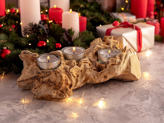 Treibholz Teelichthalter Wurzel-Holz Deko Dekoration aus Wurzel geschenke aus holz KerzenständerHolzallerliebst.shop